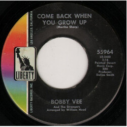 Bobby Vee Come Back When You Grow Up / Swahili Serenade USED VINYL 7INCH 45 RPM SINGLE