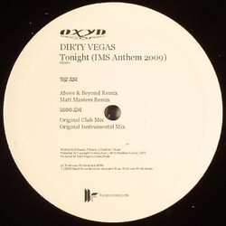 Dirty Vegas Tonight (IMS Anthem 2009) USED VINYL 12INCH