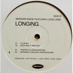 Bernard Badie / Louis Lang Longing USED VINYL 12INCH 33 S RPM 45 RPM PROMO