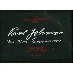 Paul Johnson (2) No More Tomorrows USED VINYL 12INCH 45 RPM PROMO WHITE LABEL