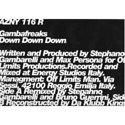 Gambafreaks Down Down Down USED VINYL 12INCH 33 S RPM TEST PRESSING