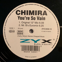 Chimira You're So Vain USED VINYL 12INCH 33 S RPM MAXI-SINGLE