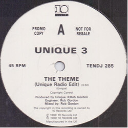 Unique 3 The Theme USED VINYL 12INCH 45 RPM PROMO