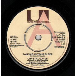 Crystal Gayle Talking In Your Sleep USED VINYL 7INCH 45 RPM SINGLE PROMO