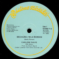 Carlene Davis Because I'm A Woman USED VINYL 12INCH 45 RPM