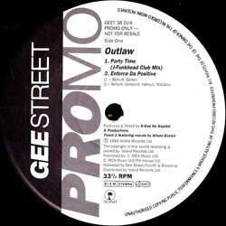 Brothers Like Outlaw Party Time USED VINYL 12INCH 33 S RPM PROMO