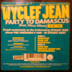 Wyclef Jean / Missy Elliott Party To Damascus Remix USED VINYL 12INCH 33 S RPM SINGLE