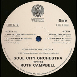 Soul City Orchestra Keep On Lovin' Me USED VINYL 12INCH 45 RPM PROMO