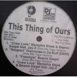 Various This Thing Of Ours USED VINYL 12INCH 33 S RPM PROMO STEREO