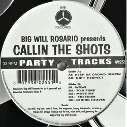 Big Will Rosario Presents Callin The Shots Party Tracks USED VINYL 12INCH