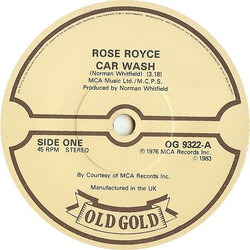 Rose Royce Car Wash USED VINYL 7INCH 45 RPM SINGLE REISSUE STEREO