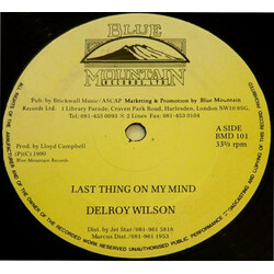 Delroy Wilson / Mafia & Fluxy Last Thing On My Mind / More Things USED VINYL 12INCH 33 S RPM