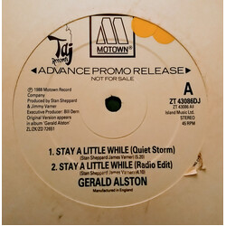 Gerald Alston Stay A Little While USED VINYL 12INCH PROMO