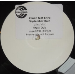 Zenon / Erire September Rain (Bobina Original Mixes) USED VINYL 12INCH 33 S RPM PROMO WHITE LABEL