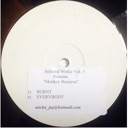 Selected Workz / Monkey Business! Burnt / Everybody USED VINYL 12INCH 45 RPM TEST PRESSING