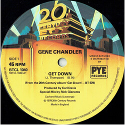Gene Chandler Get Down USED VINYL 12INCH 45 RPM SINGLE LIMITED EDITION