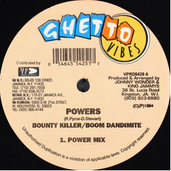 Bounty Killer / Boom Dandimite Powers USED VINYL 12INCH 45 RPM