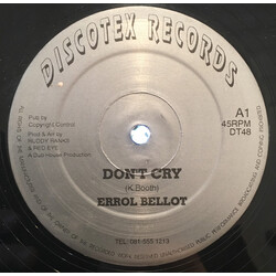 Errol Bellot Don't Cry / Always In My Heart USED VINYL 12INCH 45 RPM