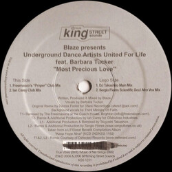 Blaze / Underground Dance Artists United For Life / Barbara Tucker Most Precious Love VINYL 12" USED