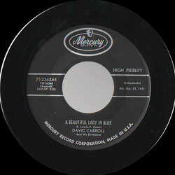 David Carroll & His Orchestra A Beautiful Lady In Blue USED VINYL 7INCH 45 RPM MONO