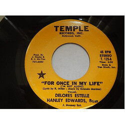 Delores Estelle / Hanley Edwards For Once In My Life (I'm Not Alone) USED VINYL 7INCH 45 RPM SINGLE