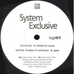 System Exclusive I Think It's Music USED VINYL 12INCH 45 RPM