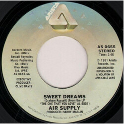 Air Supply Sweet Dreams / Don't Turn Me Away USED VINYL 7INCH 45 RPM SINGLE STYRENE