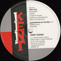 Bobby Wisdom / Morris Chestnut Handwriting On The Wall / Too Darn Soulful USED VINYL 7INCH 45 RPM SINGLE MONO