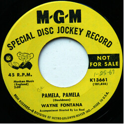 Wayne Fontana Pamela, Pamela / Something Keeps Calling Me Back USED VINYL 7INCH 45 RPM PROMO