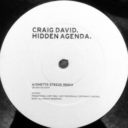 Craig David Hidden Agenda (Ghetto Steeze Remix) USED VINYL 12INCH PROMO