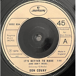 Don Covay It's Better To Have (And Don't Need) USED VINYL 7INCH 45 RPM SINGLE