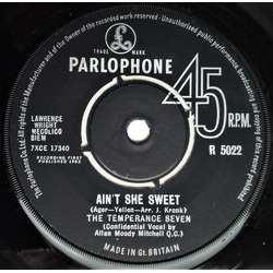 The Temperance Seven Ain't She Sweet Vinyl 7" USED