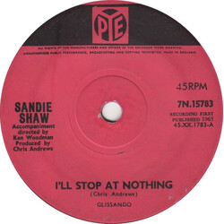 Sandie Shaw I'll Stop At Nothing USED VINYL 7INCH 45 RPM SINGLE