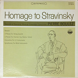 Igor Stravinsky / Orchestre Du Domaine Musical / Pierre Boulez Homage To Stravinsky Vinyl LP USED
