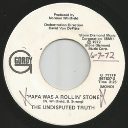 Undisputed Truth (2) Papa Was A Rollin' Stone USED VINYL 7INCH 45 RPM PROMO STEREO MONO