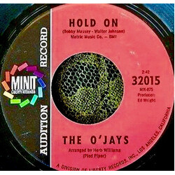 The O'Jays Hold On / Working On Your Case USED VINYL 7INCH 45 RPM SINGLE PROMO MONO