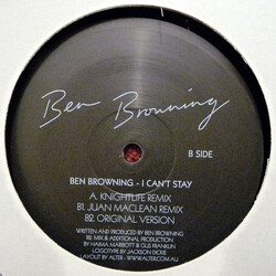 Ben Browning I Can't Stay USED VINYL 12INCH