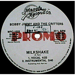 Bobby Jimmy And The Critters / Bobby Jimmy / General Jeff Milkshake / Overlapping Waist VINYL 12" USED