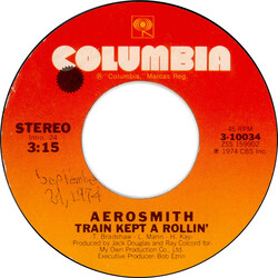 Aerosmith Train Kept A Rollin' / Spaced USED VINYL 7INCH 45 RPM SINGLE STYRENE STEREO