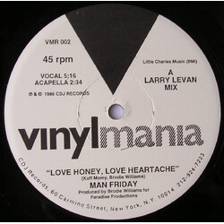 Man Friday Love Honey, Love Heartache USED VINYL 12INCH 45 RPM REISSUE