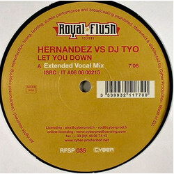 Hernandez / DJ Tyo Let You Down VINYL 12" USED
