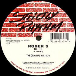 Roger Sanchez Get Hi USED VINYL 12INCH 33 S RPM LIMITED EDITION SINGLE SIDED