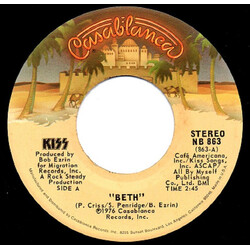 Kiss Beth / Detroit Rock City USED VINYL 7INCH 45 RPM SINGLE REISSUE