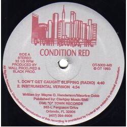 Condition Red Don't Get Caught Slipping VINYL 12" USED