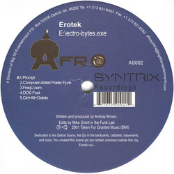 Erotek E:\ectro-bytes.exe VINYL 12" USED