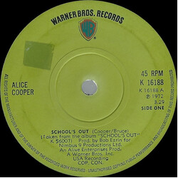 Alice Cooper School's Out / Gutter Cat USED VINYL 7INCH SINGLE 45 RPM