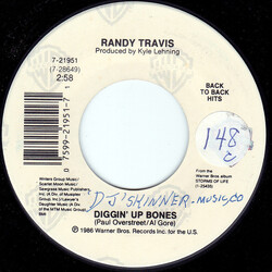 Randy Travis Diggin' Up Bones / No Place Like Home USED VINYL 7INCH 45 RPM