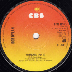 Bob Dylan Hurricane (Part 1) USED VINYL 7INCH 33 S RPM 45 RPM SINGLE