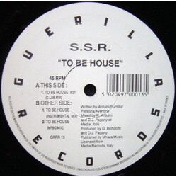 S.S.R. To Be House USED VINYL 12INCH 45 RPM