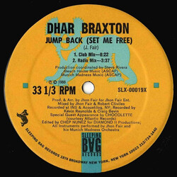 Dhar Braxton Jump Back (Set Me Free) USED VINYL 12INCH 33 S RPM